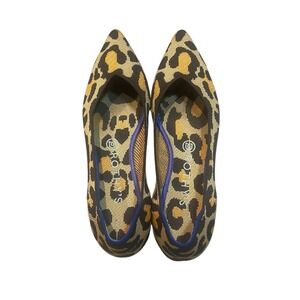 Rothy's The Point Big Cat Leopard Women's 9 Pointed Flat Ballet Shoe New W/O Box